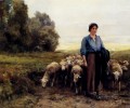 shepherdess with her flock